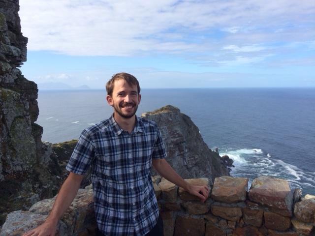 Photo of Allen Roberts by the cliffs in South Africa