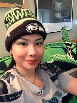 Nuttada in Seahawks gear