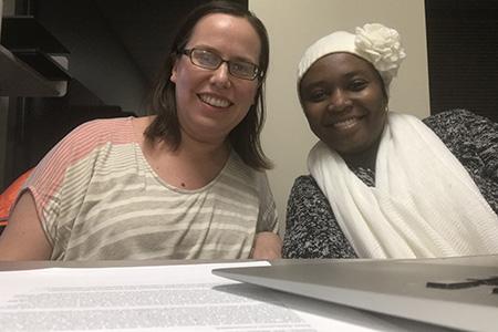 Rabi Yunusu, Research Assistant, University of Washington Department of Global Health, with faculty mentor Sarah Benki-Nugent.