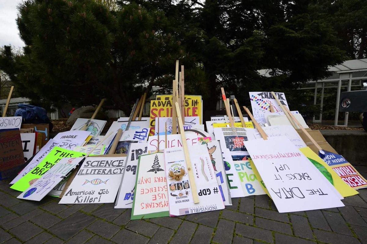 Protest signs collected at the March for Science